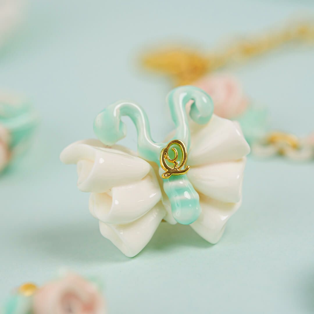 バレエコア フリル ミントグリーン リング