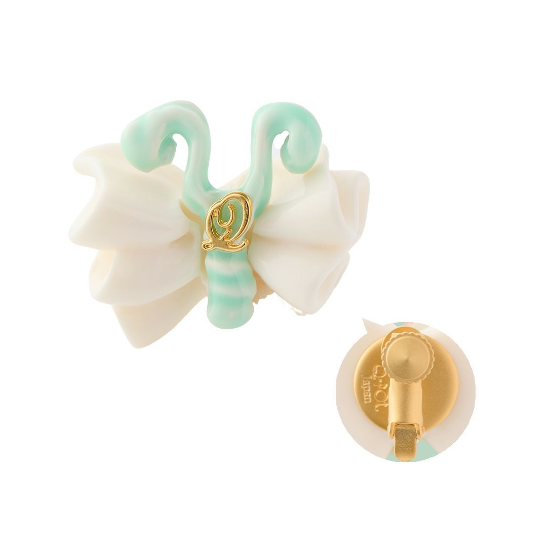 バレエコア フリル ミントグリーン イヤリング