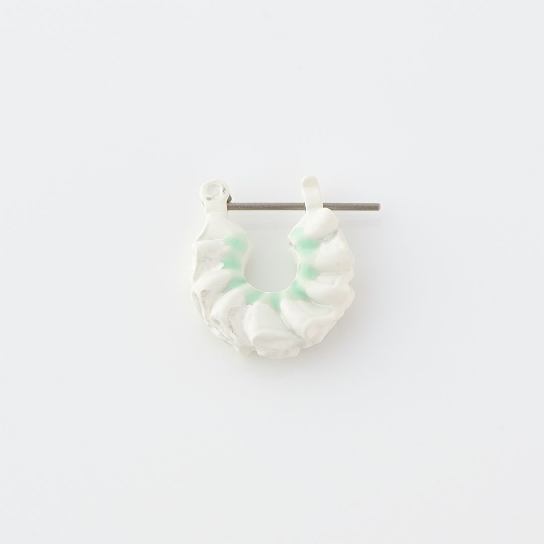 バレエコア フリル ホワイト ピアス