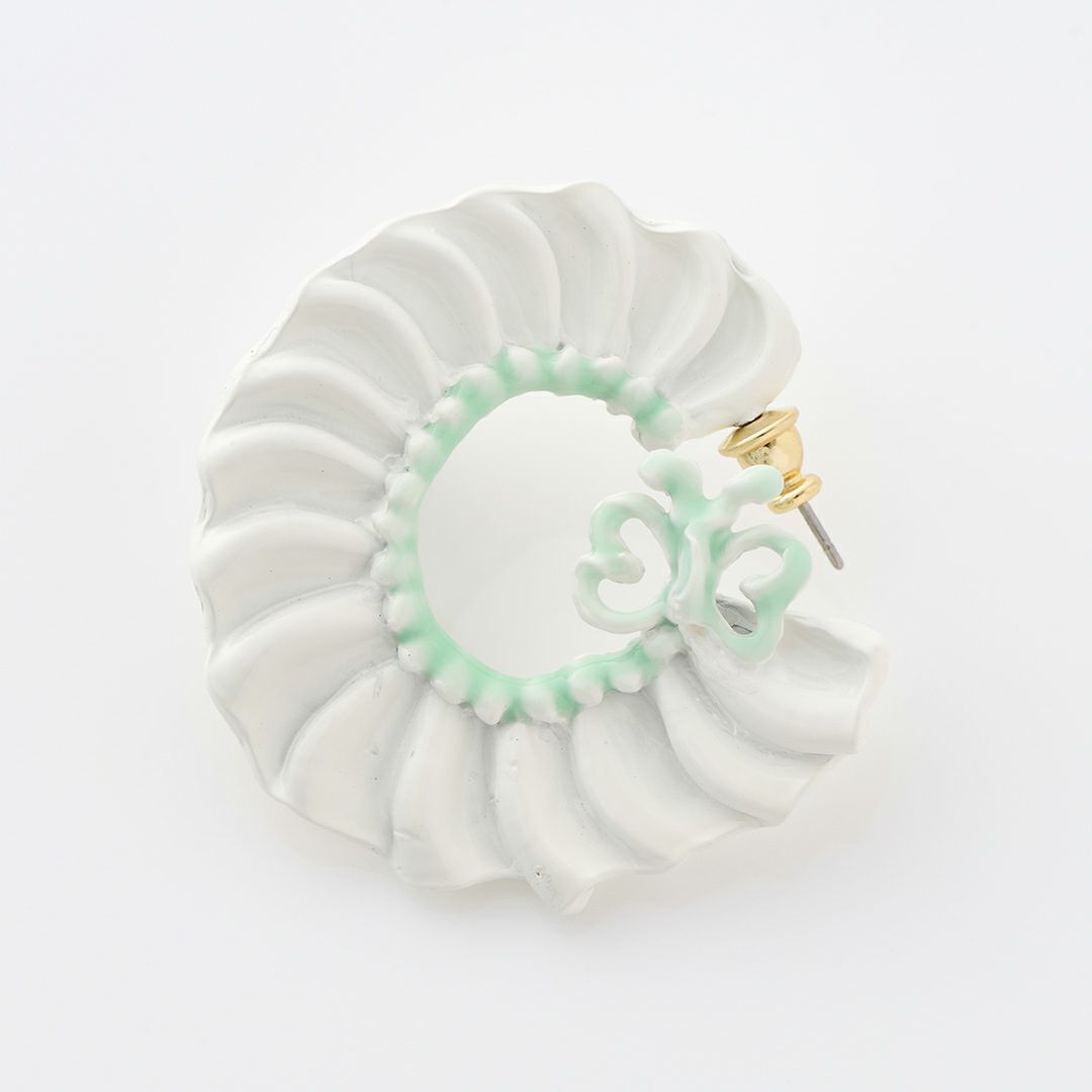 バレエコア フリル ホワイト ピアス