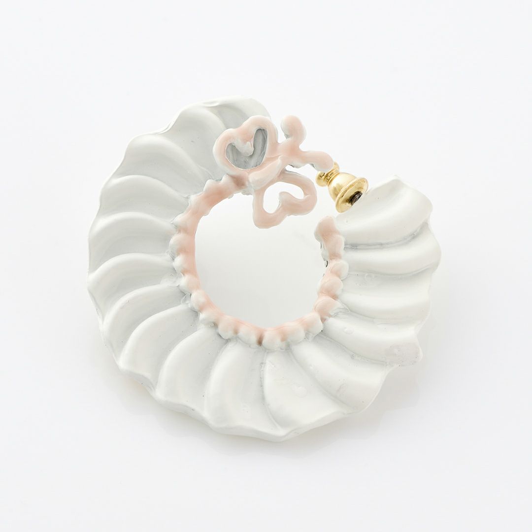 バレエコア フリル ホワイト ピアス