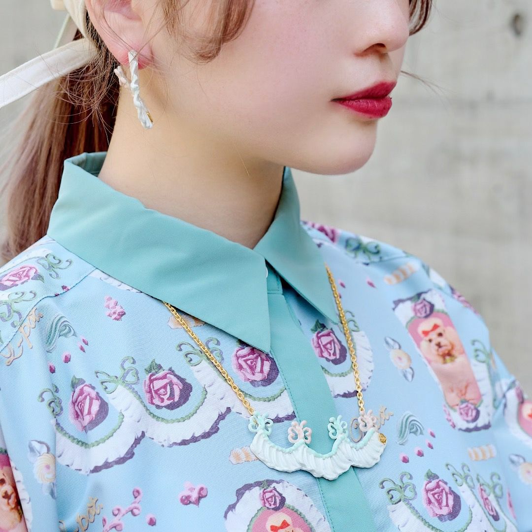 バレエコア フリル ホワイト ピアス