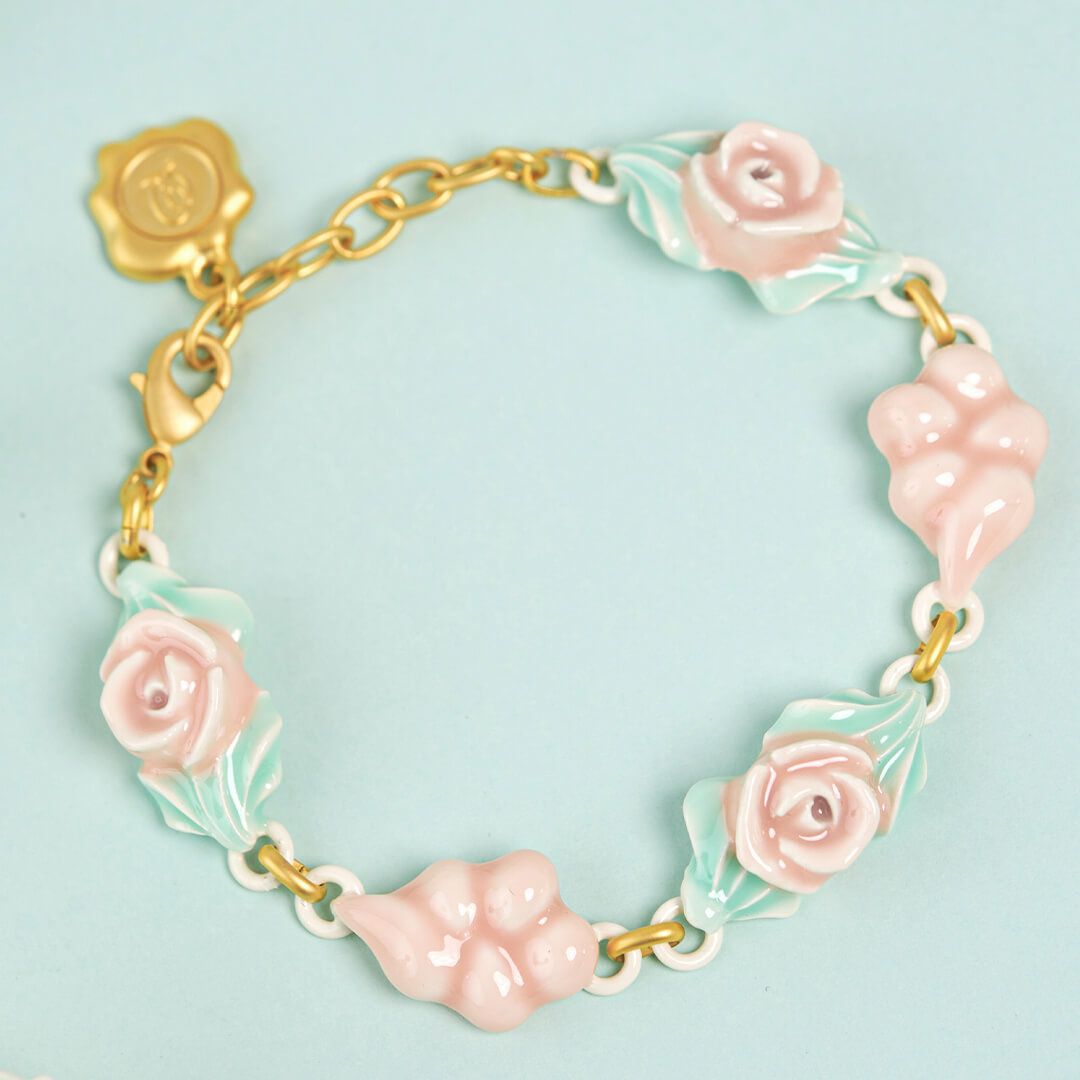 バレエコア フリル ローズ ピンク ブレスレット