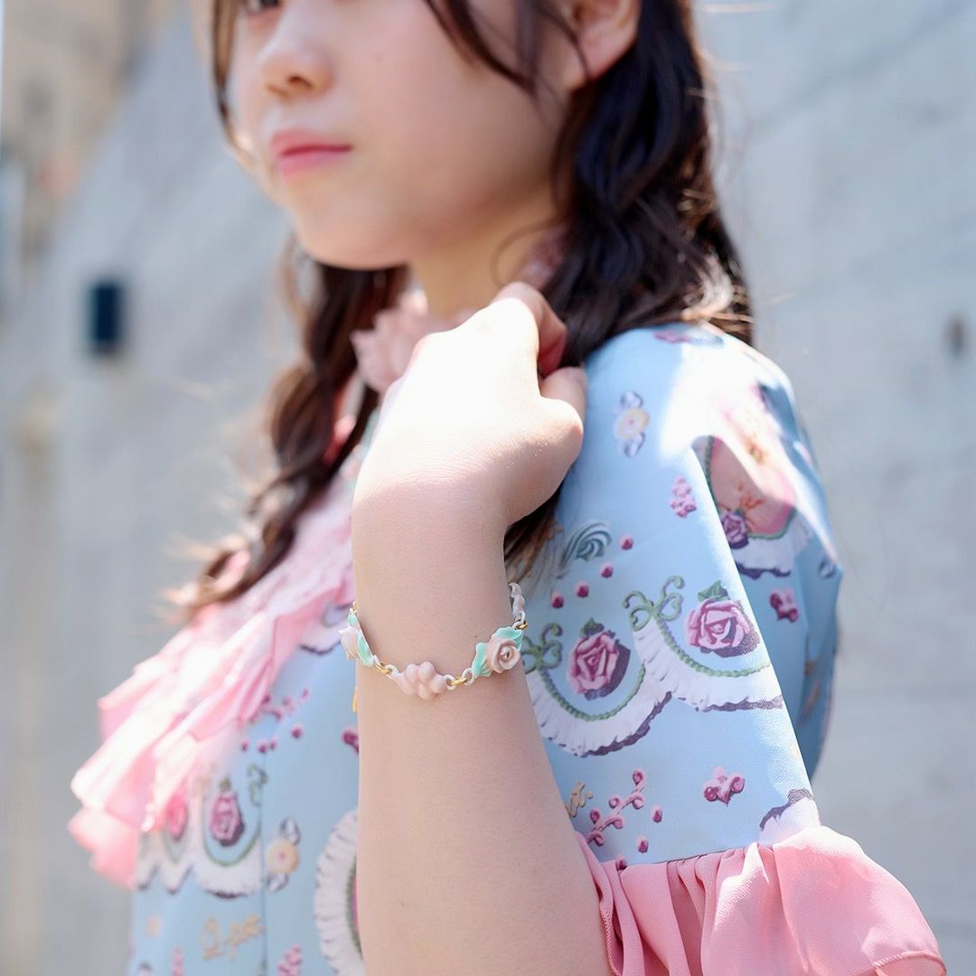 バレエコア フリル ローズ ピンク ブレスレット