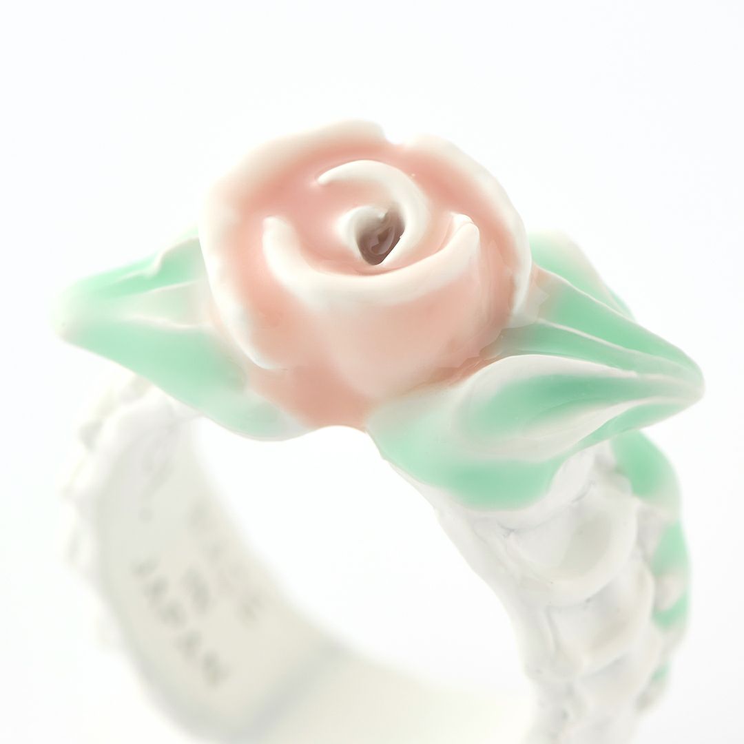 バレエコア フリル ローズ ピンク リング