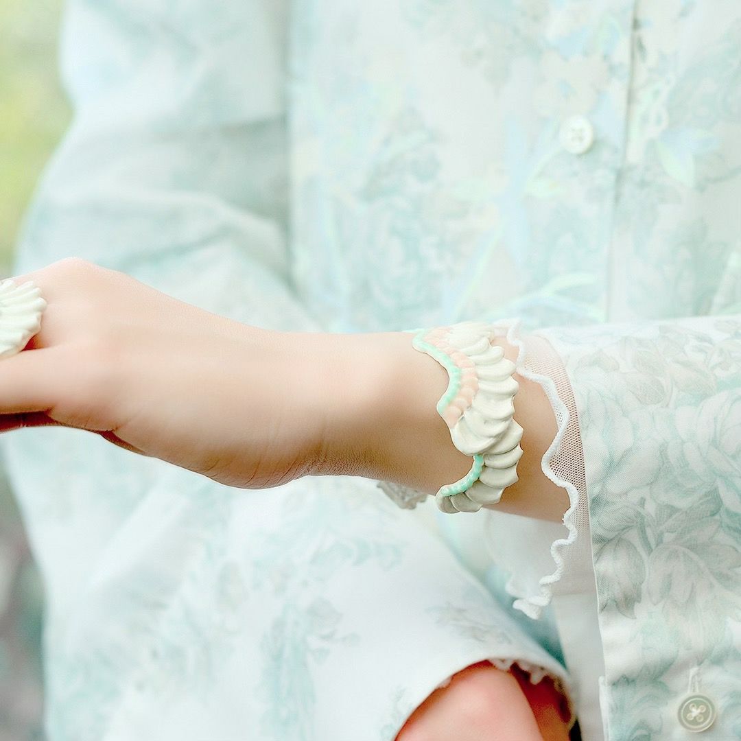 バレエコア フリル ホワイト ブレスレット