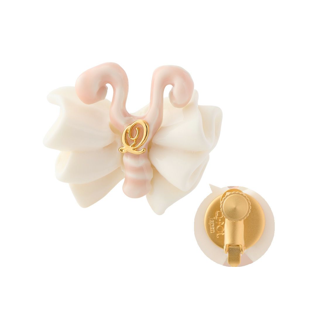 バレエコア フリル ピンク イヤリング