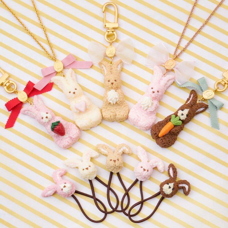 キューポット Q-pot うさぎ ヘアゴム バニー ストロベリー ミルク キューポット Q-pot うさぎ ヘアゴム バニー ストロベリー ミルク