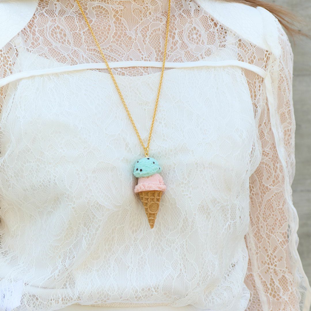 チョコミント　アイス　ネックレス