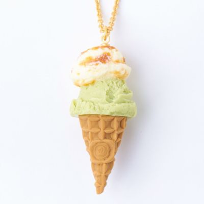 シーソルトキャラメル＆ピスタチオ ダブルアイスクリーム ネックレス