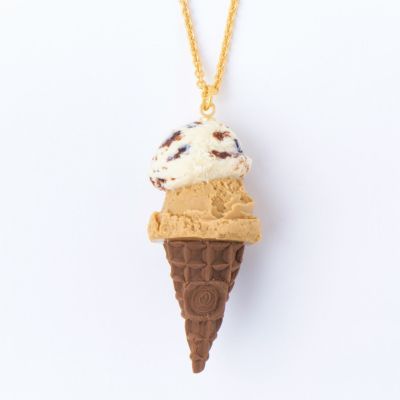 クッキーアンドクリーム＆カフェモカ ダブルアイスクリーム ネックレス