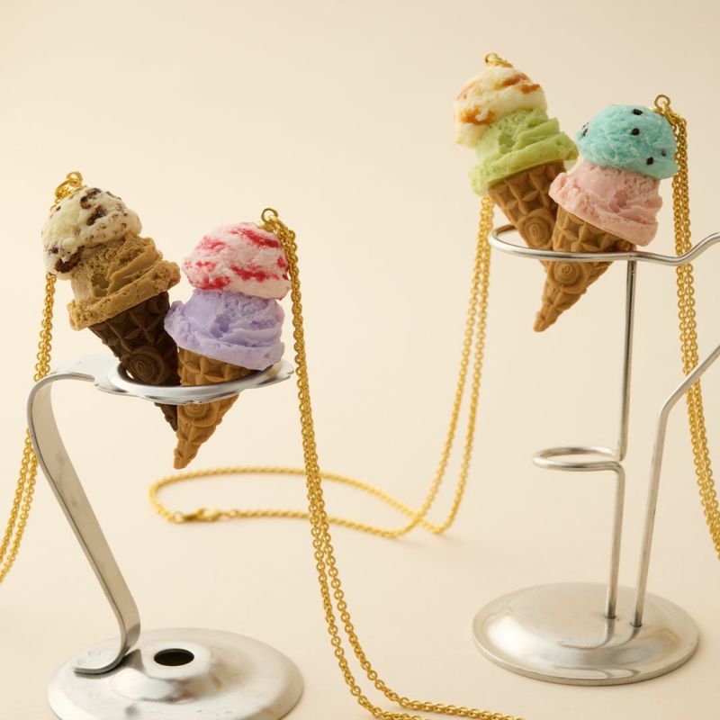 新品 Q-pot. クッキー カフェラテ ダブルアイスクリーム バッグチャーム クッキーアンドクリーム＆カフェモカ ダブルアイスクリーム