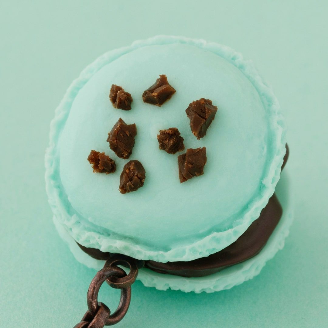 チョコミント　マカロン　バッグチャーム