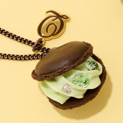 ブラウニーピスタチオマカロン ネックレス（ミント）
