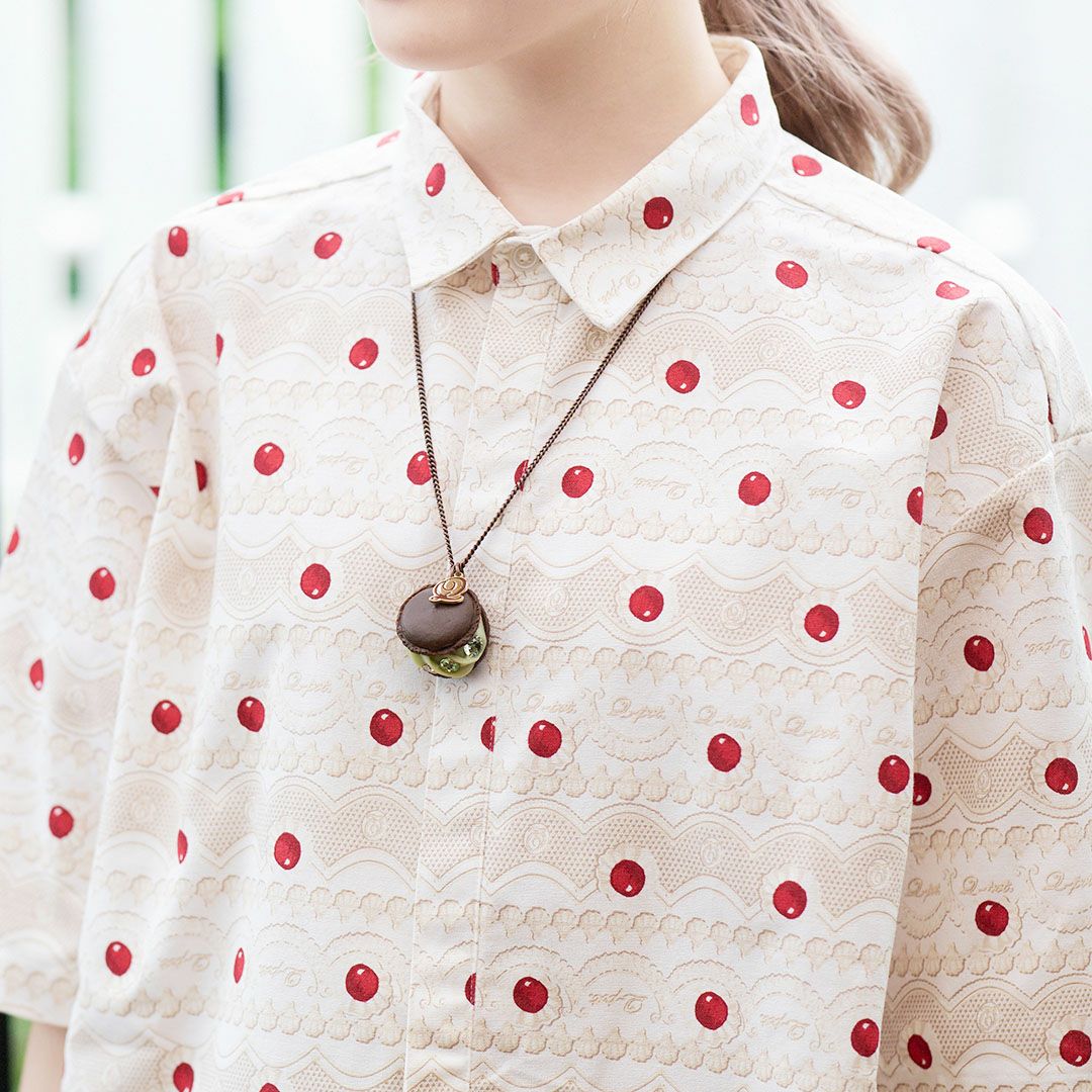 ブラウニーピスタチオマカロン ネックレス ミント オンラインショップ限定