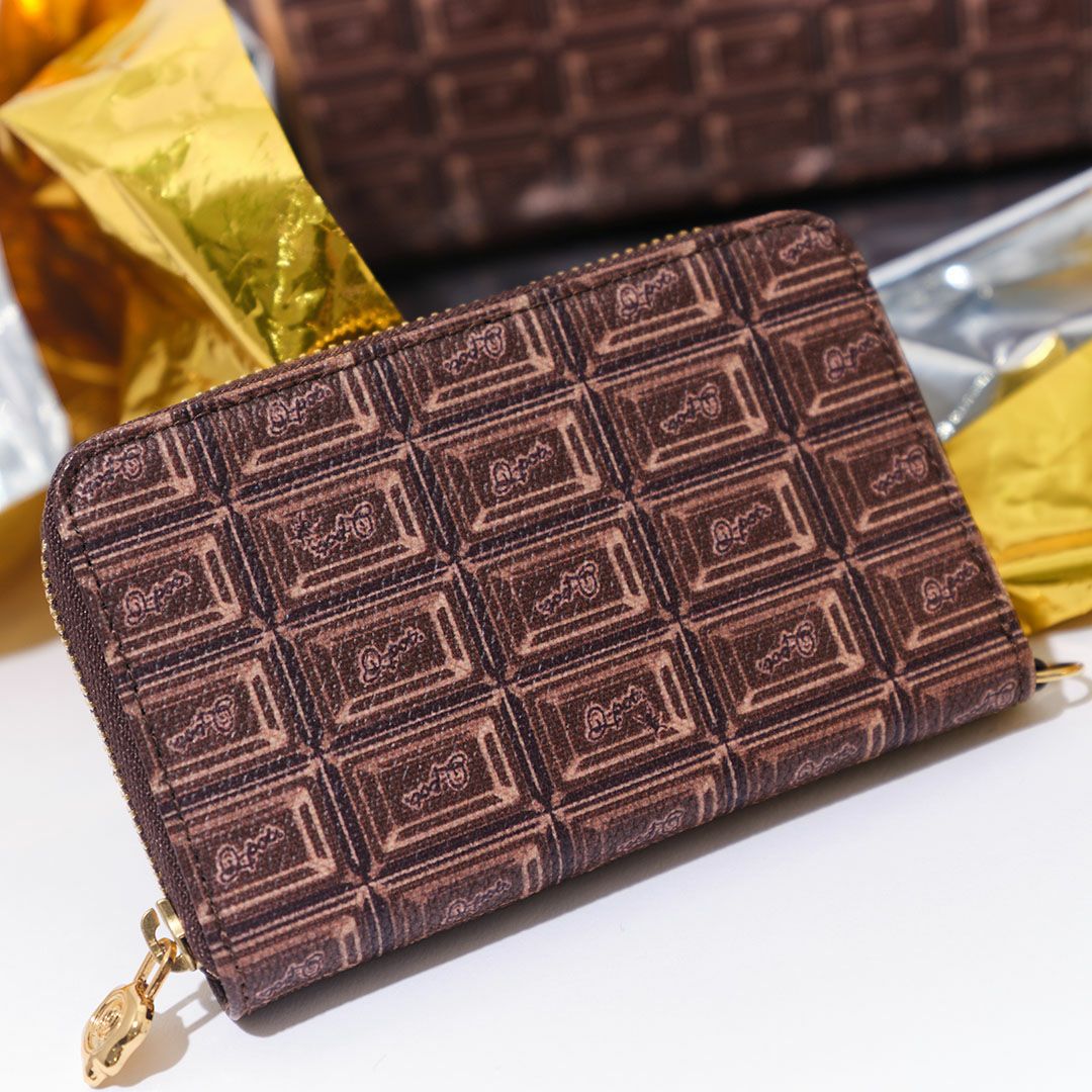 ビターチョコレート コンパクト ラウンドファスナー ウォレット（財布 