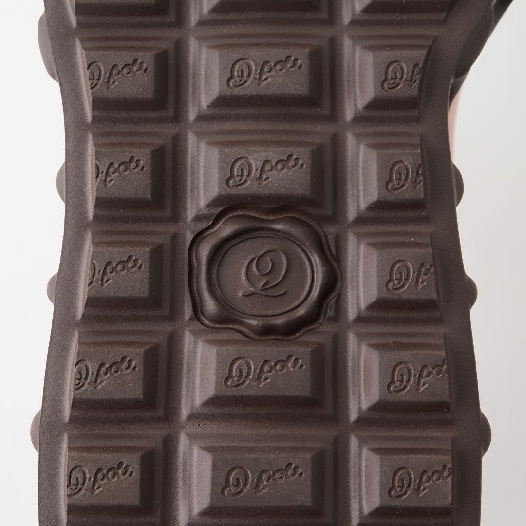 本革 メルティングチョコレート サテンリボンレースアップシューズ（ペールピンク） ブーツ