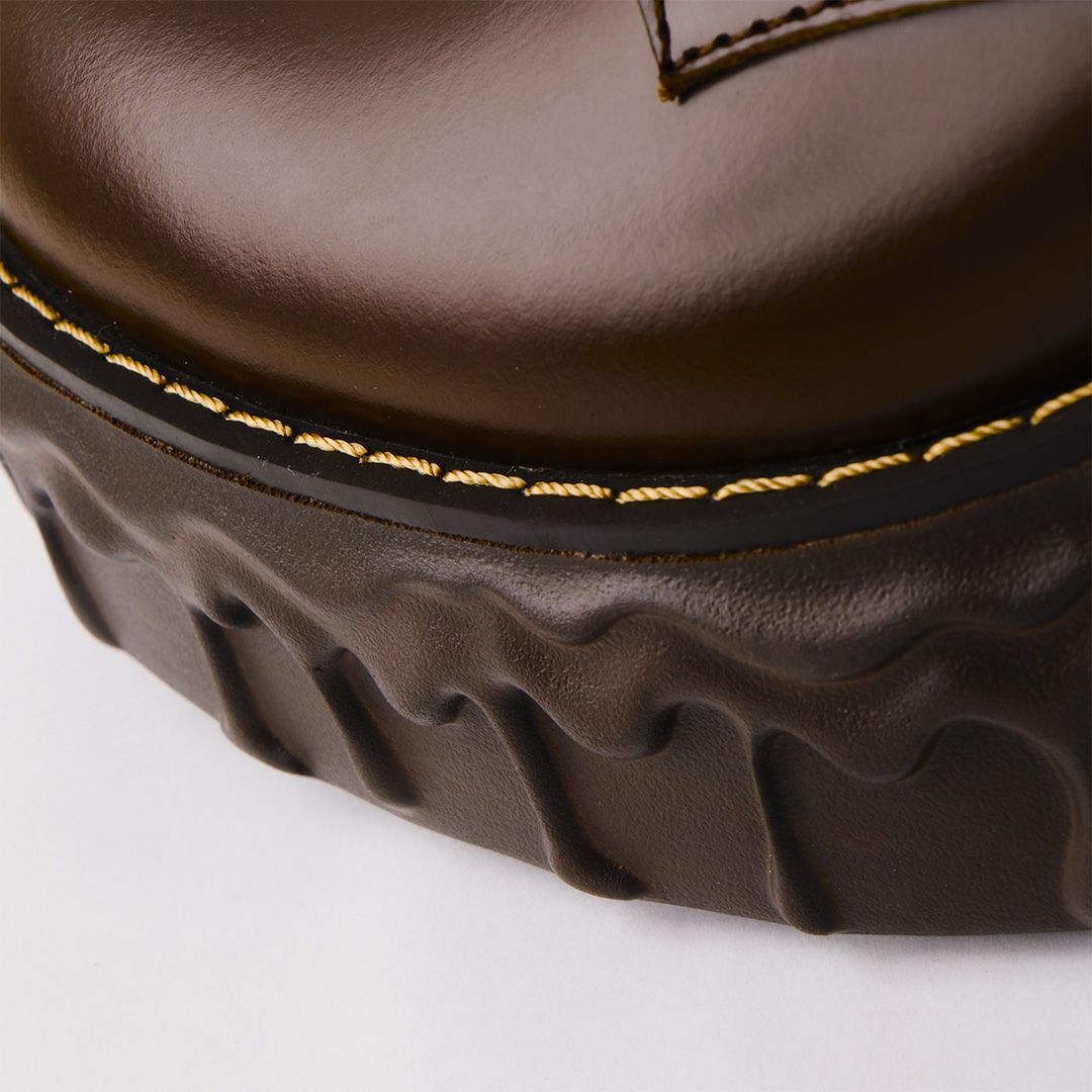 本革 メルティングチョコレート サテンリボンレースアップシューズ（ブラウン） ブーツ