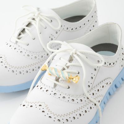 【残り１点】ストライプキャンディー シューズデコレーション アクセサリー(ミント)