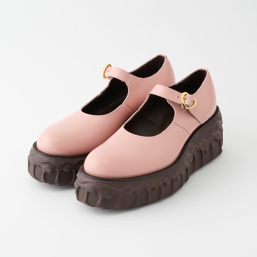 本革 メルティングチョコレート　メリージェーン（ペールピンク） シューズ