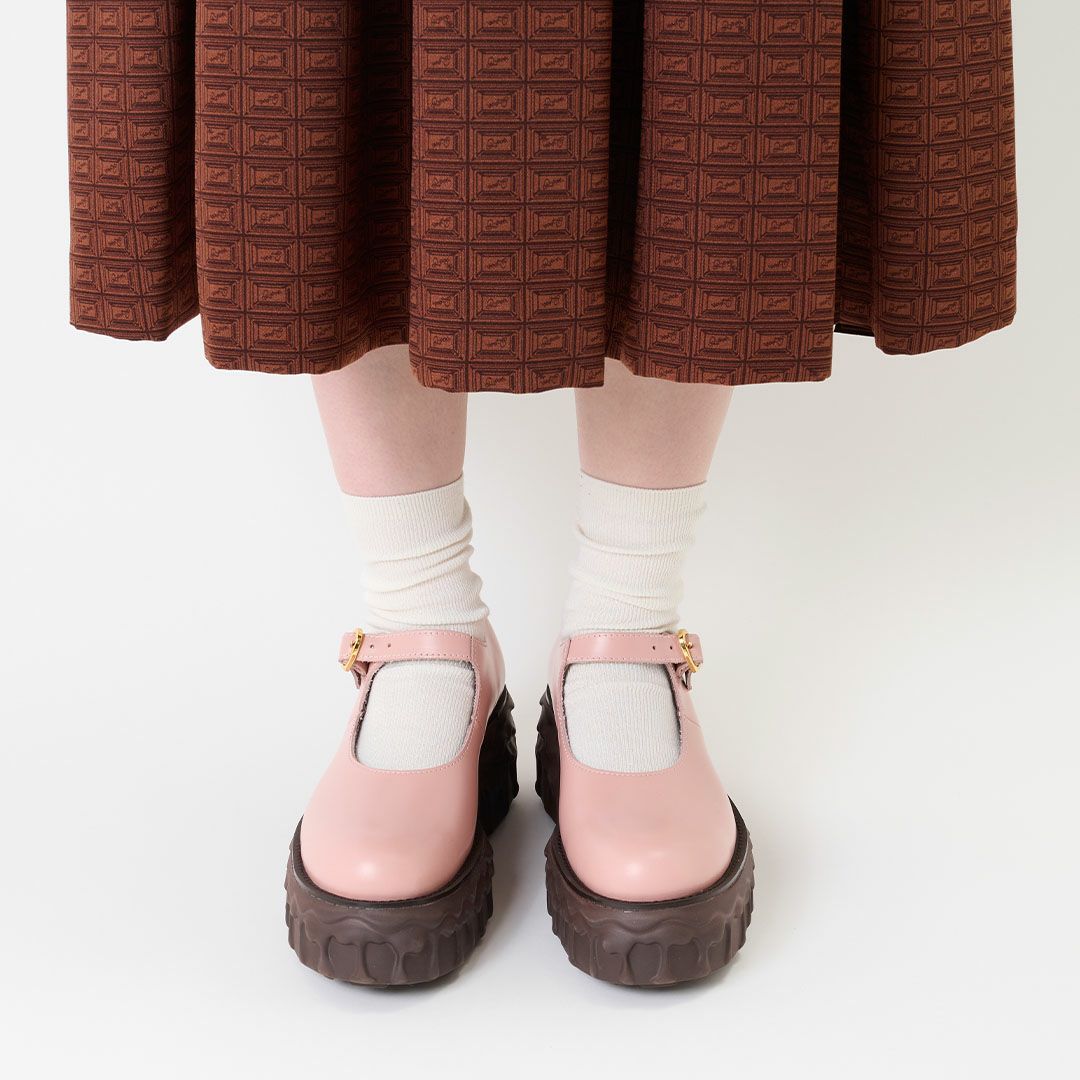 本革 メルティングチョコレート　メリージェーン（ペールピンク） シューズ