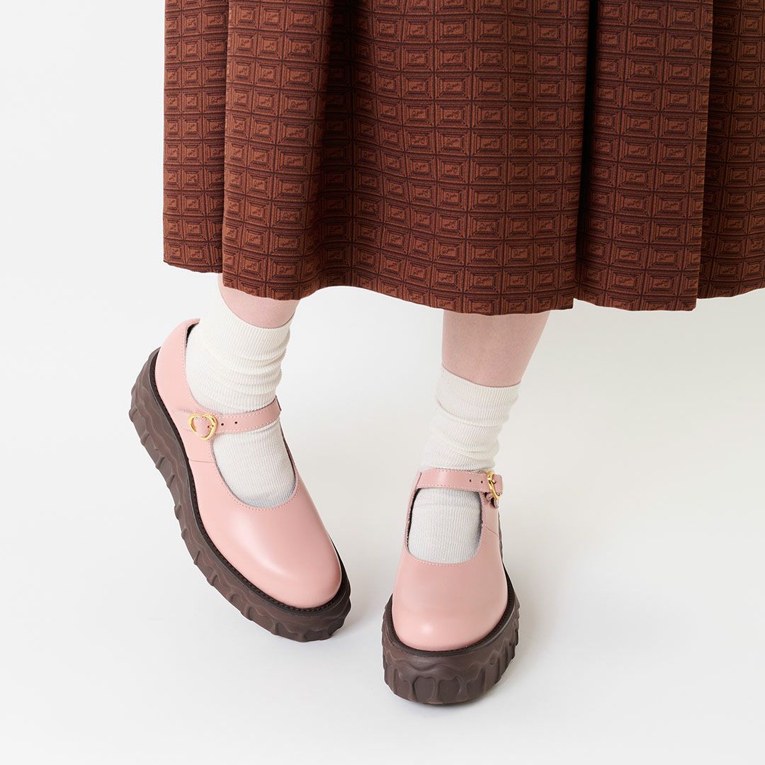 本革 メルティングチョコレート　メリージェーン（ペールピンク） シューズ