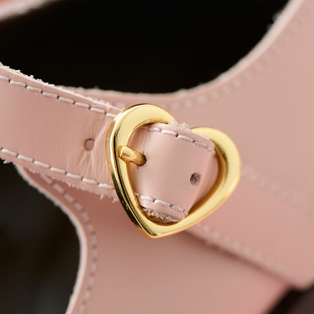 本革 メルティングチョコレート　メリージェーン（ペールピンク） シューズ