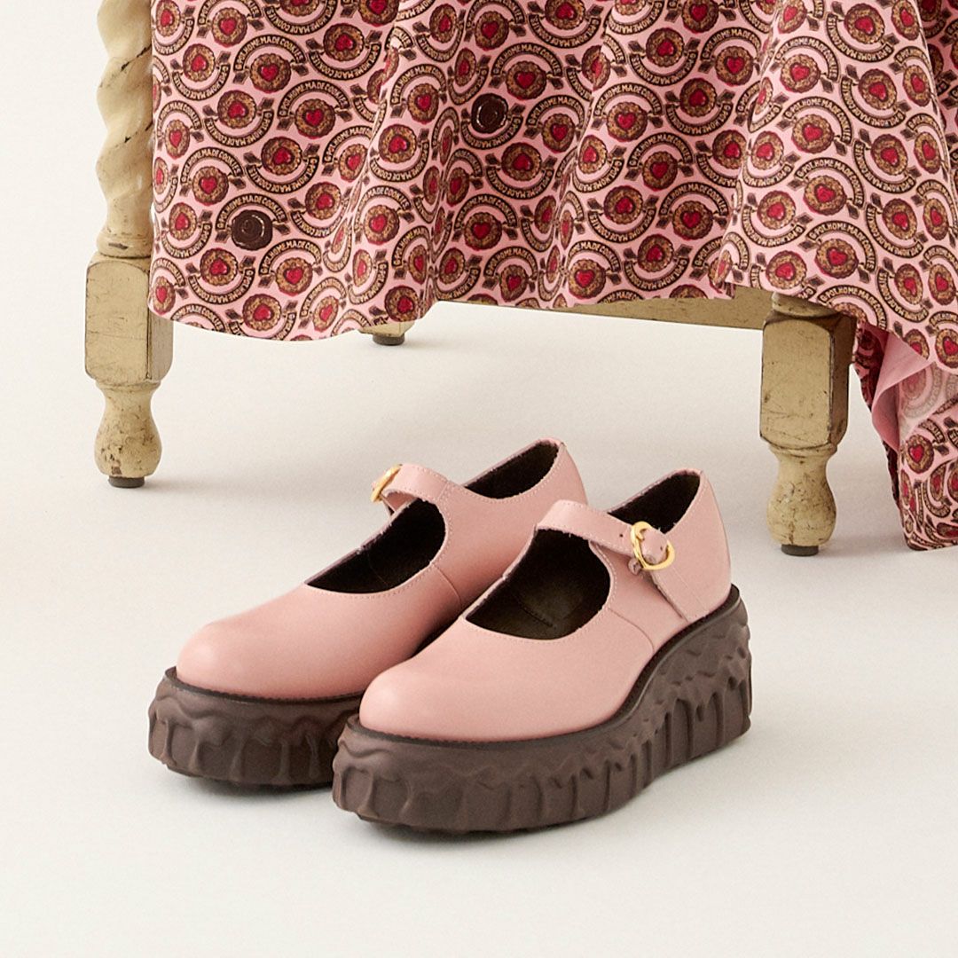 本革 メルティングチョコレート　メリージェーン（ペールピンク） シューズ