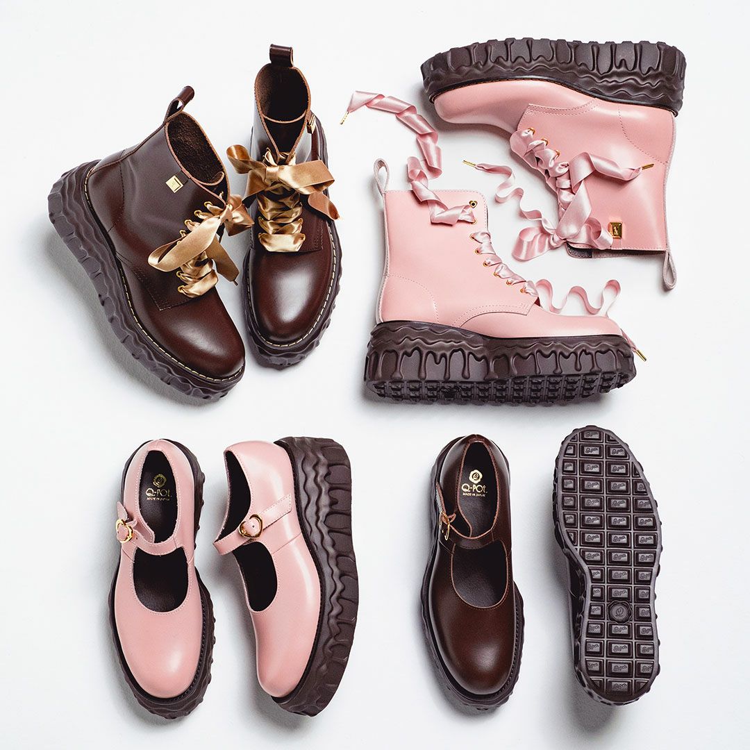 本革 メルティングチョコレート　メリージェーン（ペールピンク） シューズ