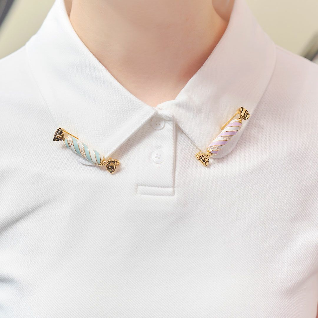 ストライプキャンディー ブローチ パープル