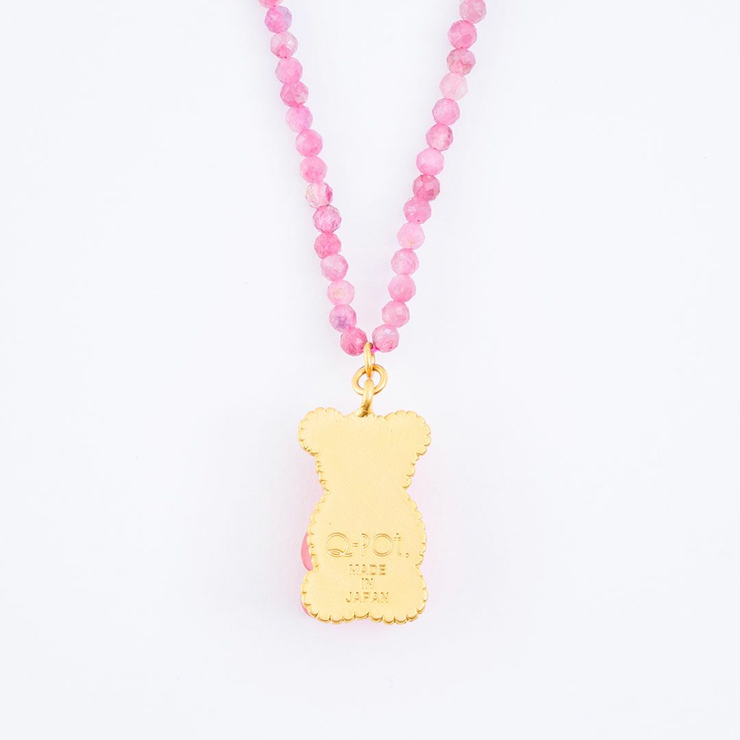 天然石ジュエリー　ピンクトルマリン　テディベアグミ　ネックレス