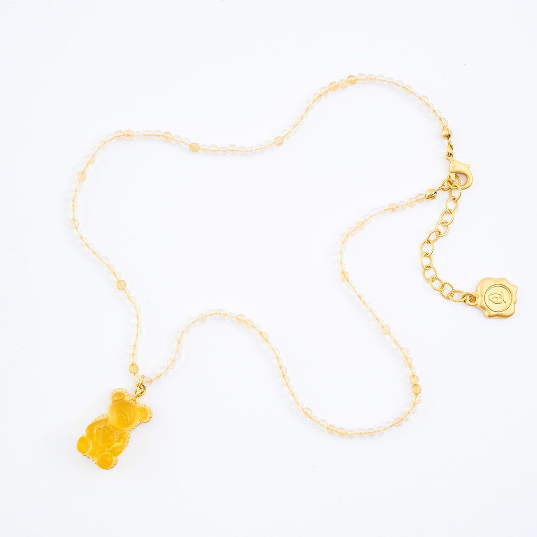 天然石ジュエリー　シトリン　テディベアグミ　ネックレス