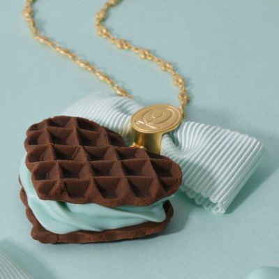ミントチョコレートワッフル ネックレス