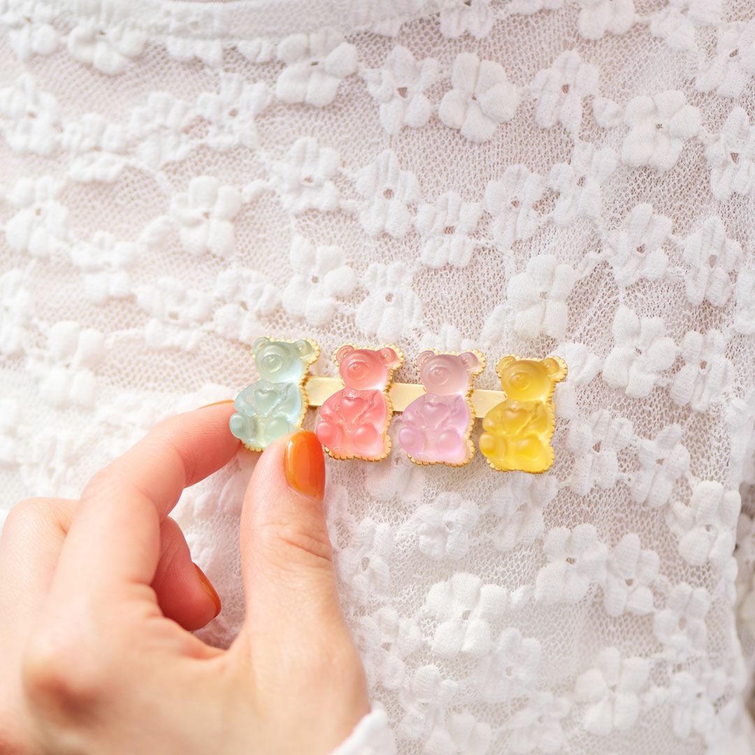 テディベア グミ ブローチ