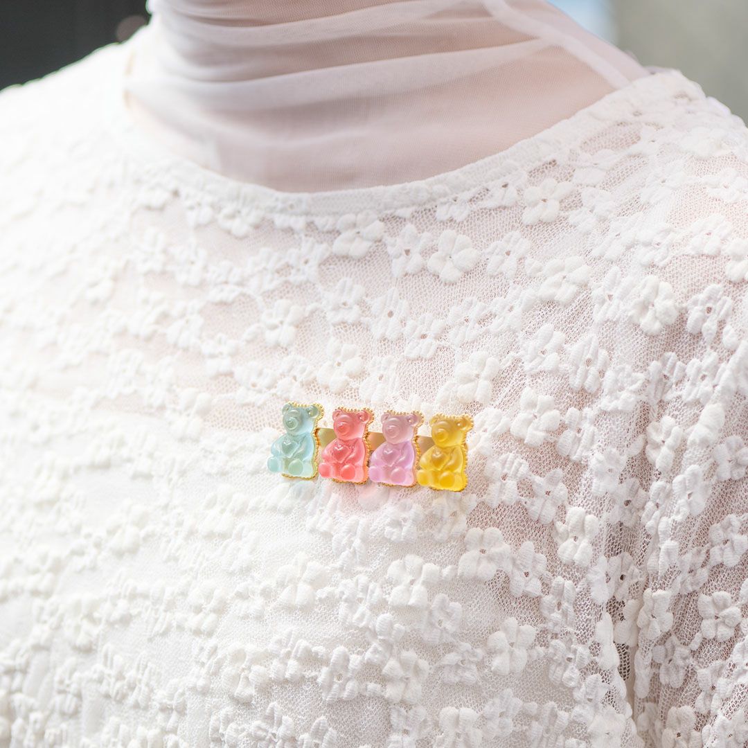 テディベア グミ ブローチ