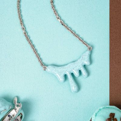 キャンディリボンネックレス　ブレスレット　リング　ミント　3点セット メルティーメルト ネックレス(ミントチョコレート×シルバー) | Q-pot