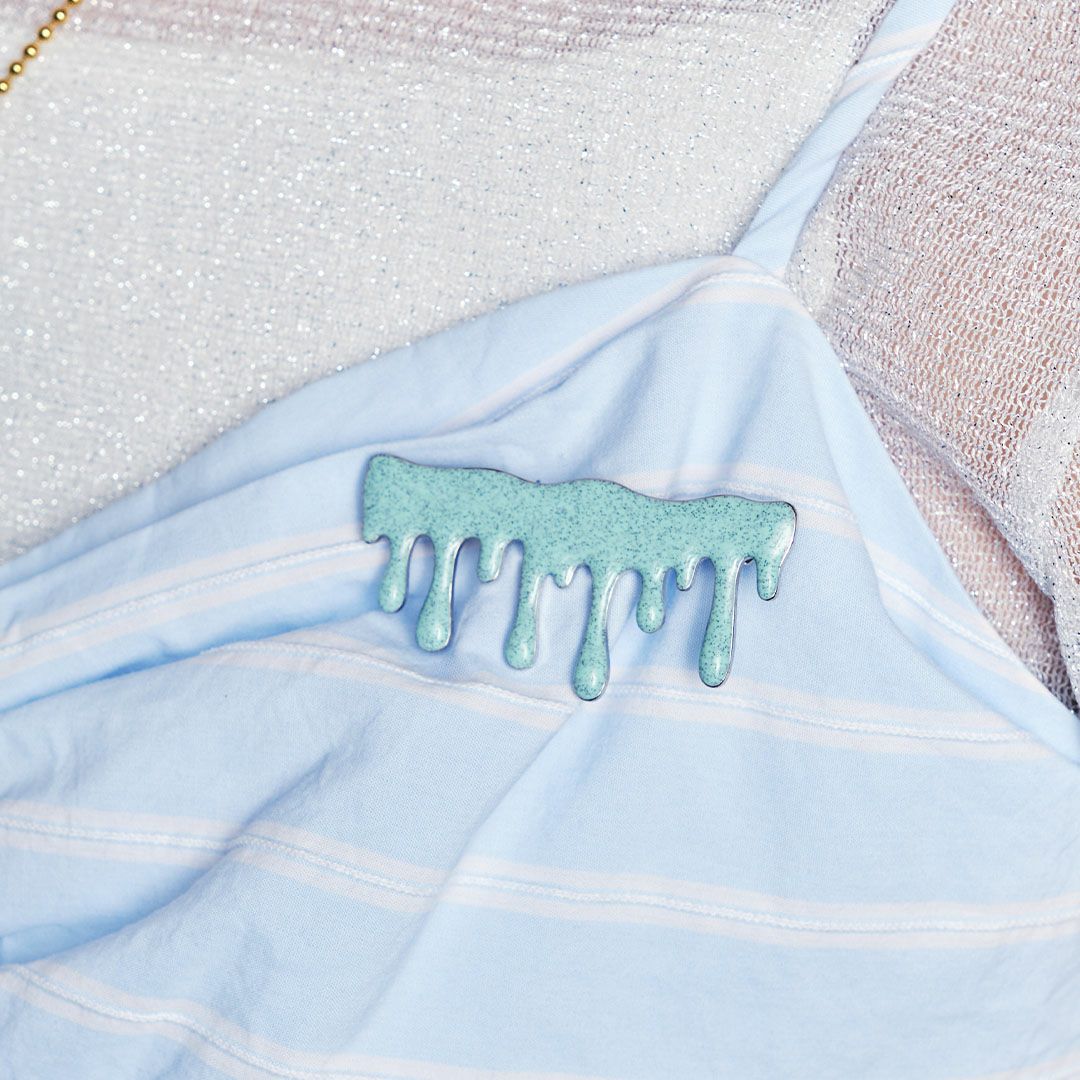 チョコミント　メルト　ブローチ