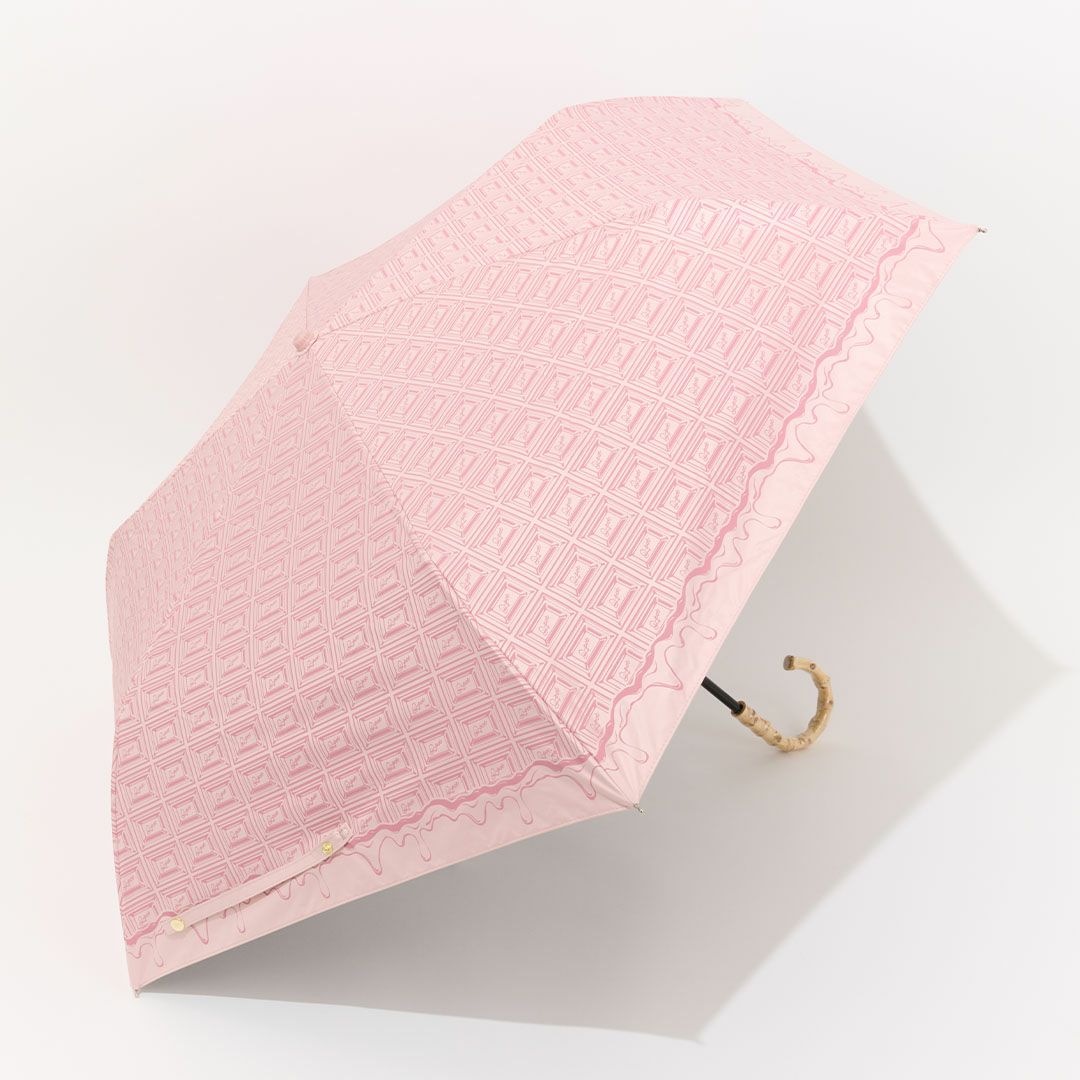 ストロベリーチョコレート　折りたたみ傘　晴れ雨兼用 99.9%以上