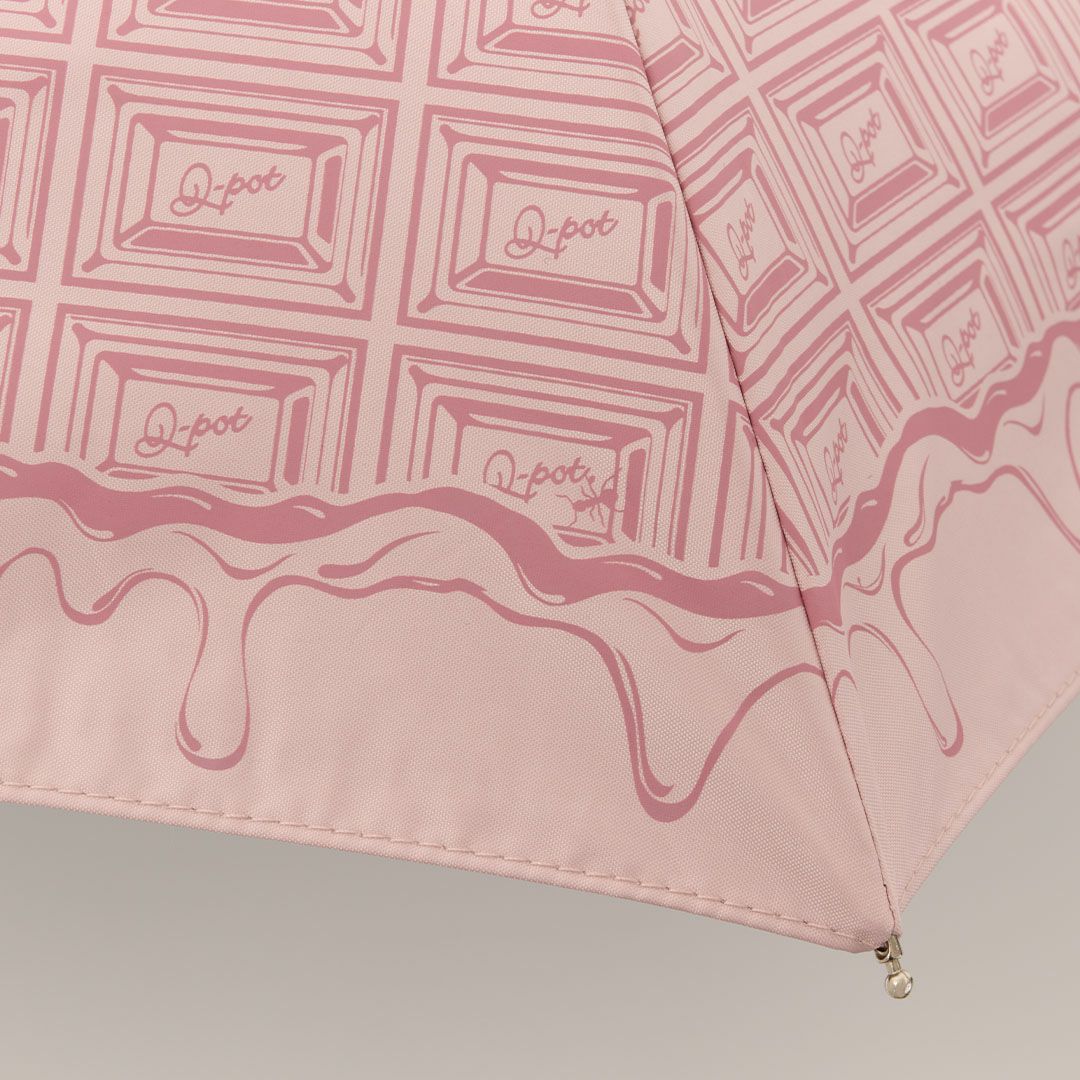 ストロベリーチョコレート　折りたたみ傘　晴れ雨兼用 99.9%以上