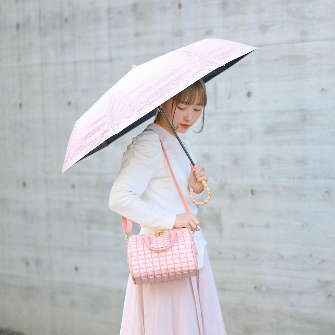 ストロベリーチョコレート　折りたたみ傘　晴れ雨兼用 99.9%以上