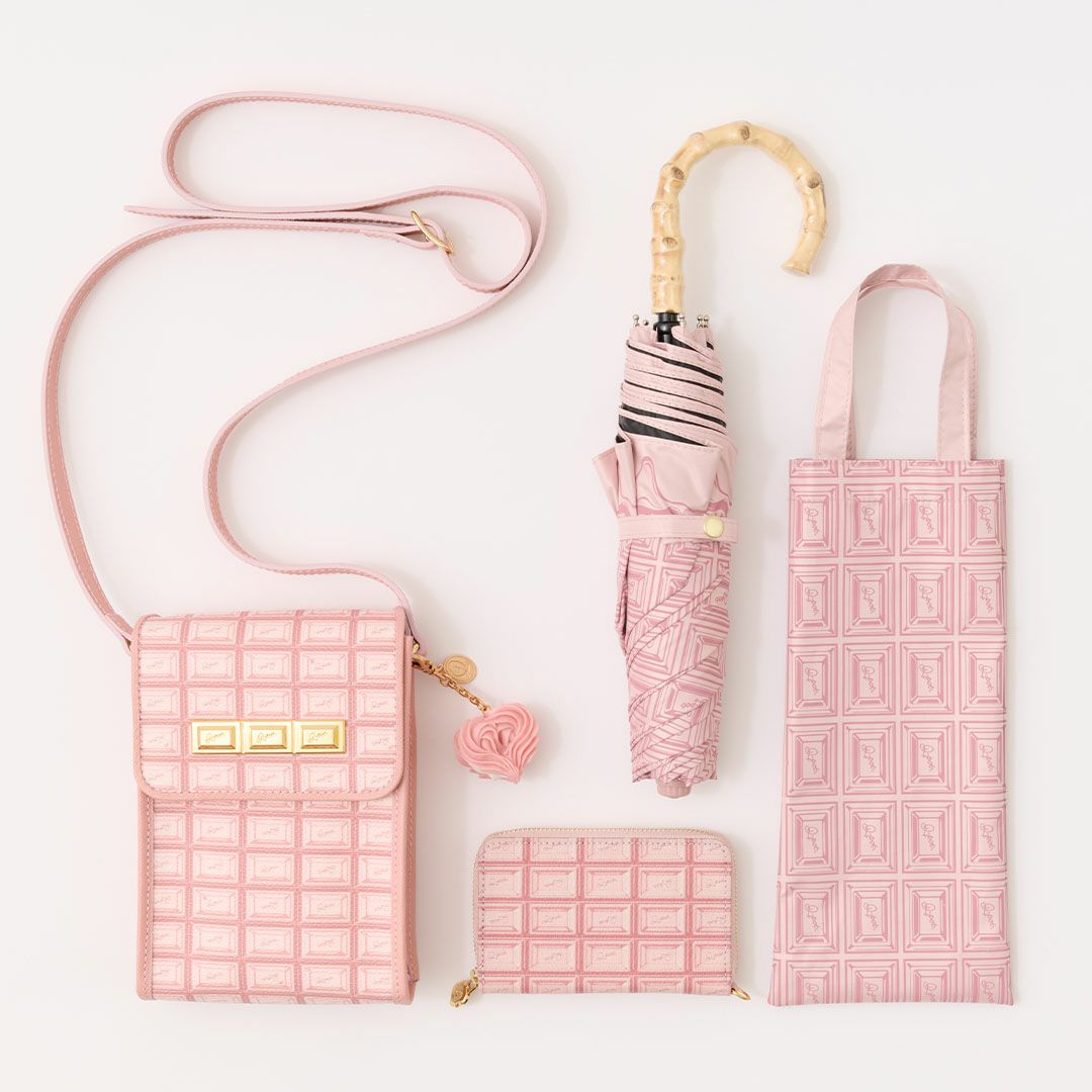 ストロベリーチョコレート　折りたたみ傘　晴れ雨兼用 99.9%以上