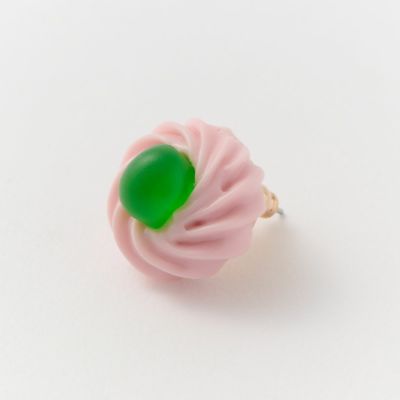 ドレンチェリーケーキ ピアス-グリーン(ストロベリー)