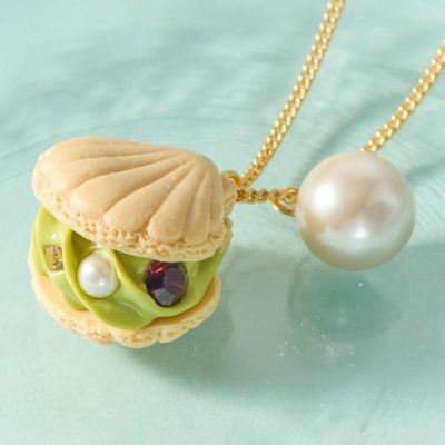 シェルマカロン・ネックレス モカ