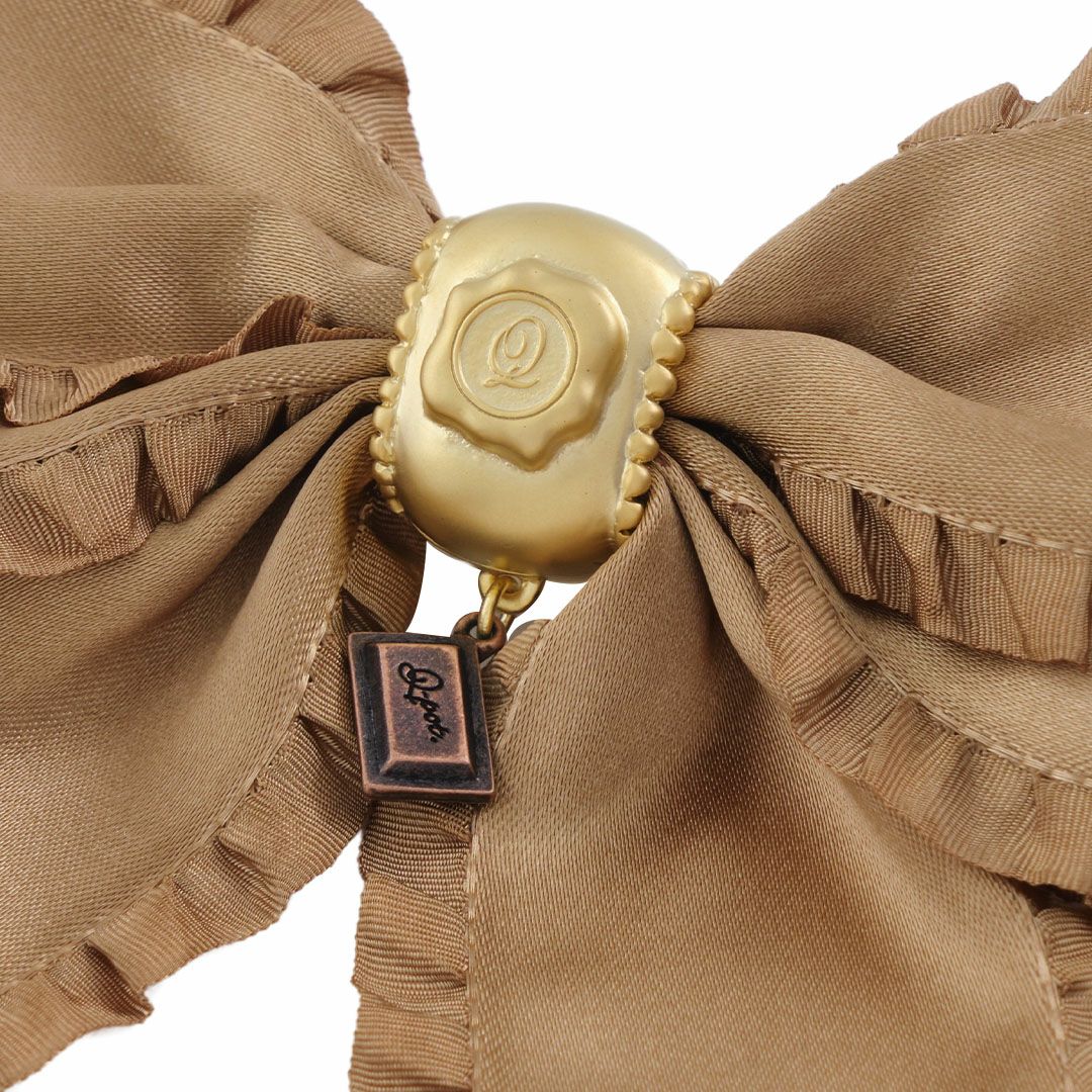 リボン チョコレート バレッタ ブラウン