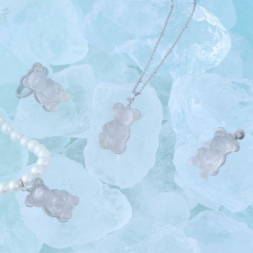 テディーベア ハードグミ イヤリング（シュガースノー） | Q-pot