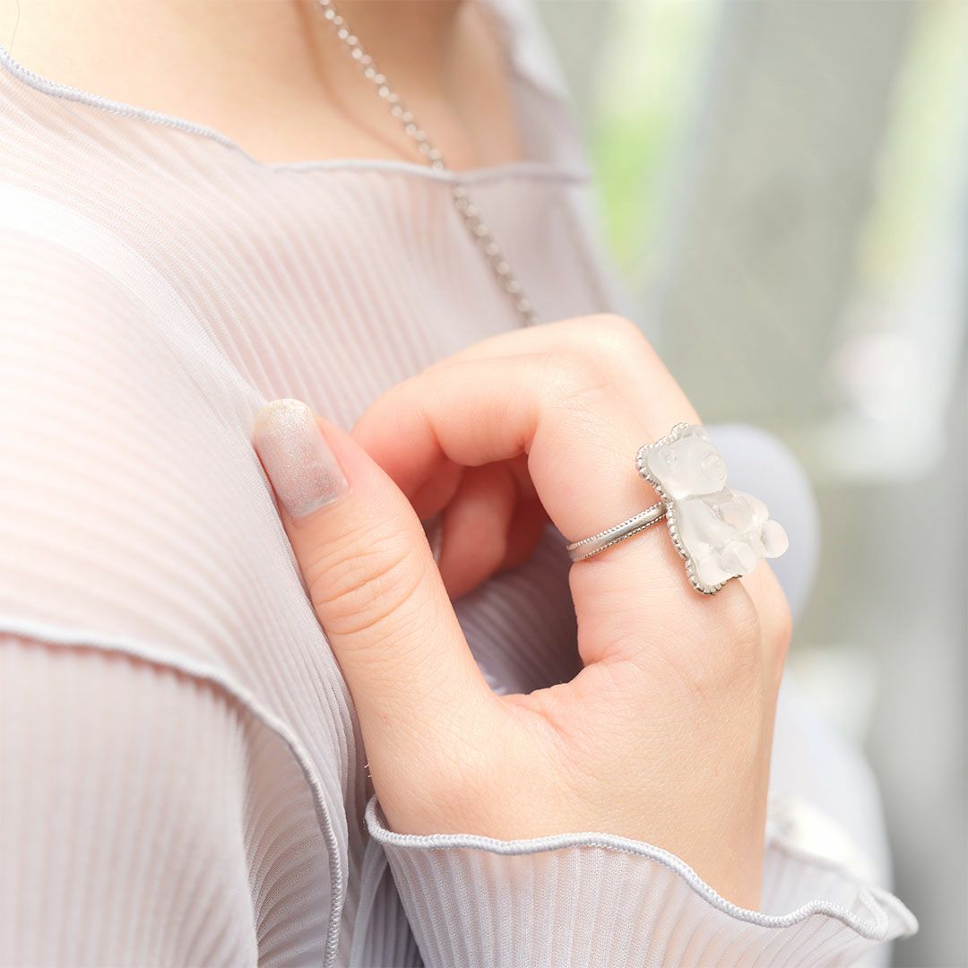 テディベアグミ　リング　クリア