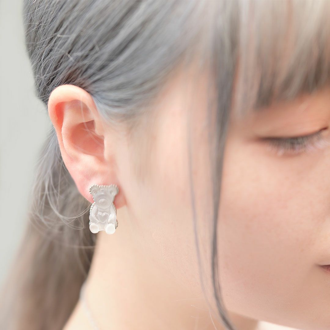 テディベアグミ　ピアス　クリア