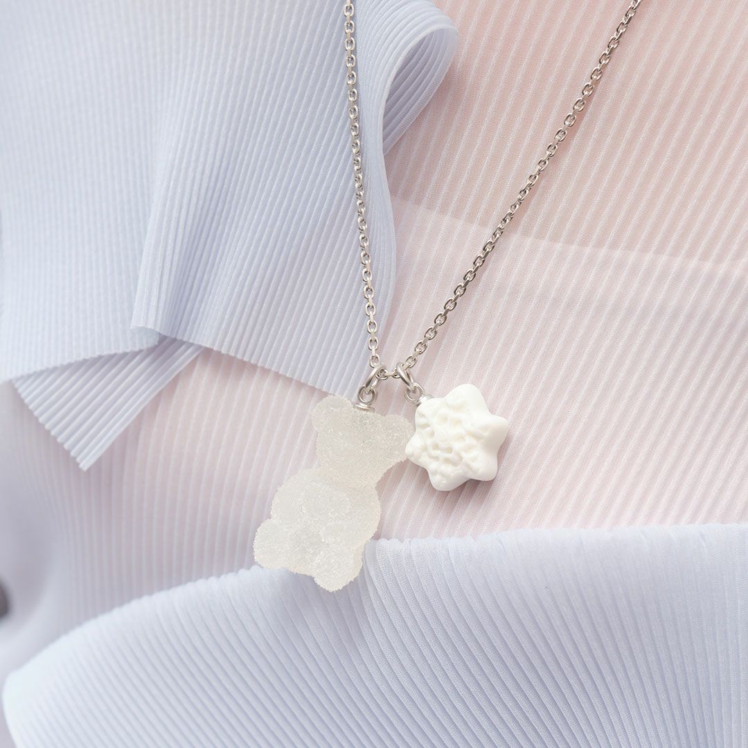 テディベアグミ　ネックレス　クリア