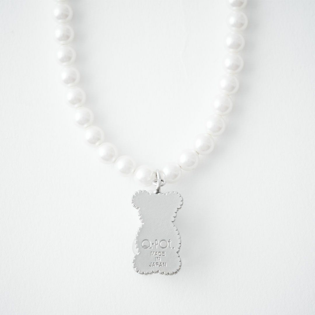 テディベアグミ　パールネックレス　クリア