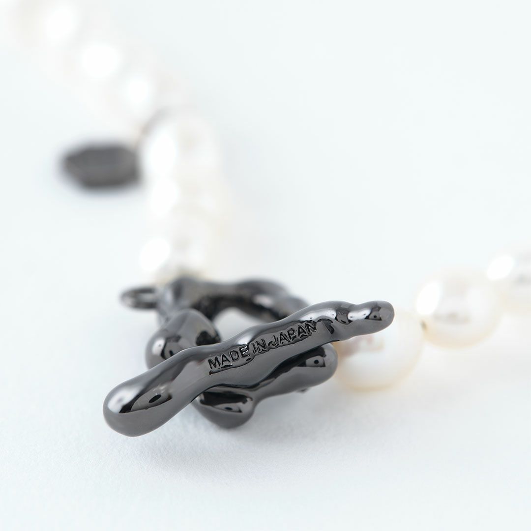 天然石ジュエリー　バロック淡水パール　虫歯　ネックレス